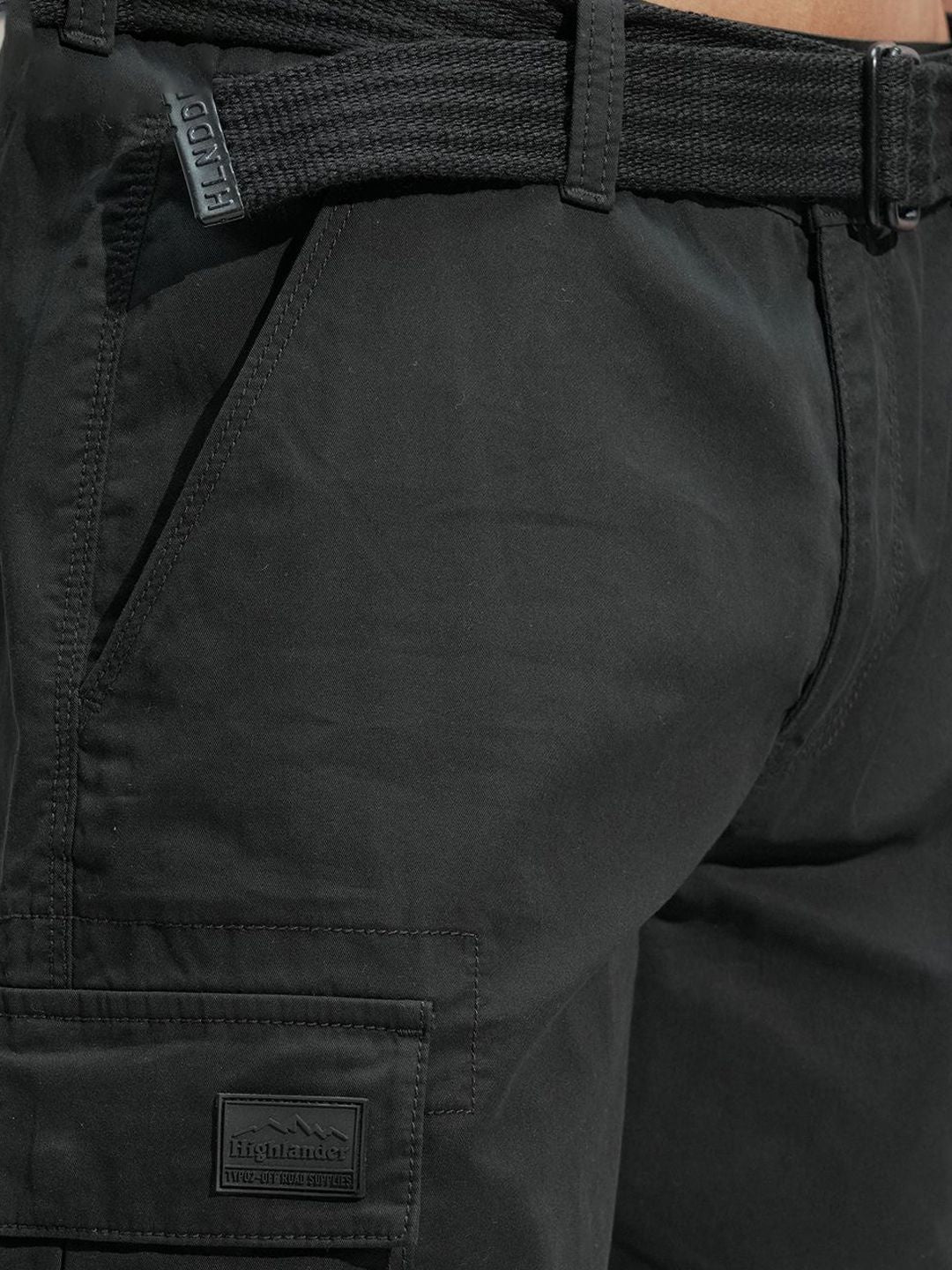 Highlander Men Solid Regular Fit Cargo Shorts