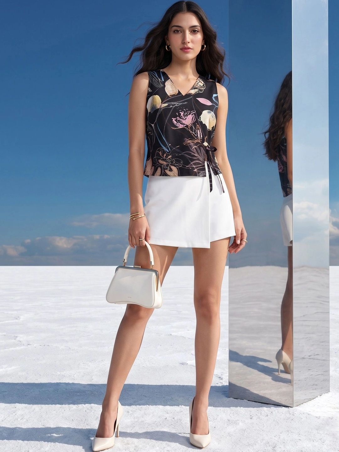 Mamicha Floral Print Top