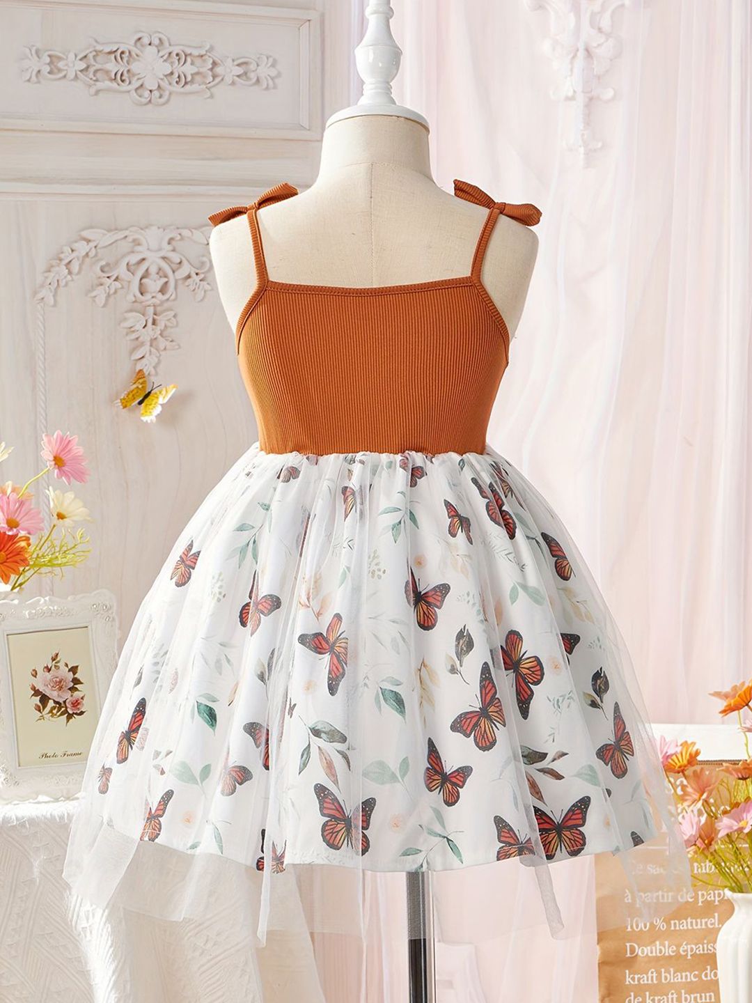 YK Floral Print Fit & Flare Dress