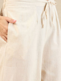 Indo Era Yellow Floral Embroidered V-Neck Zari Panelled A-Line Kurta