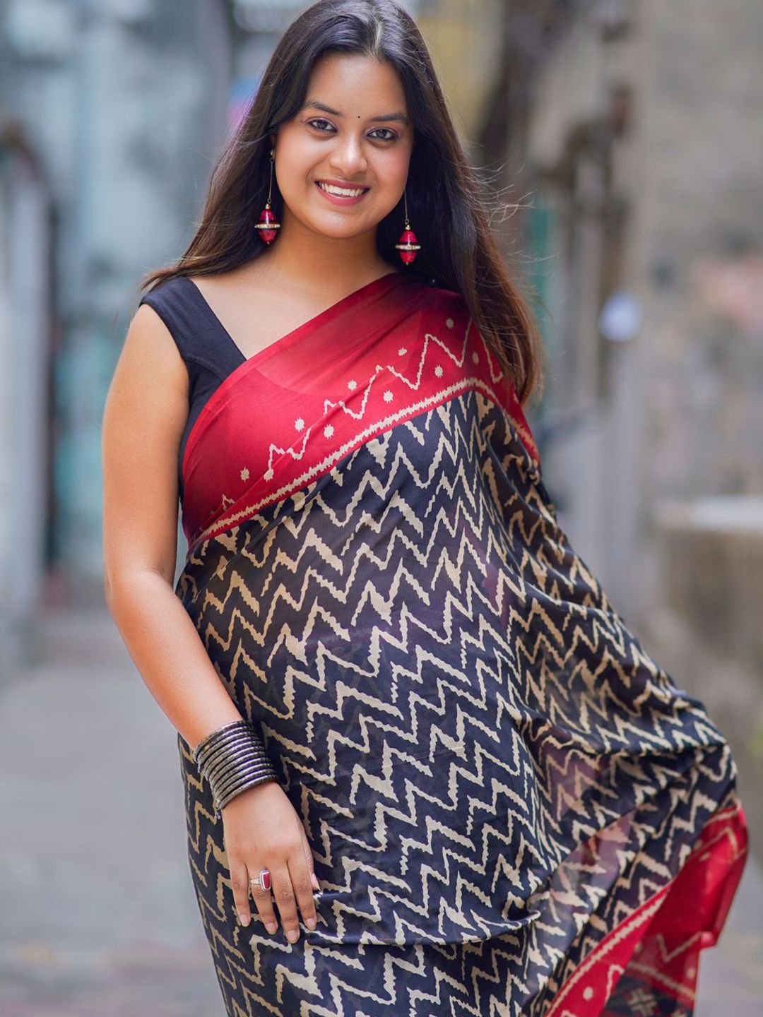 KALINI Ethnic Motifs Poly Georgette Saree