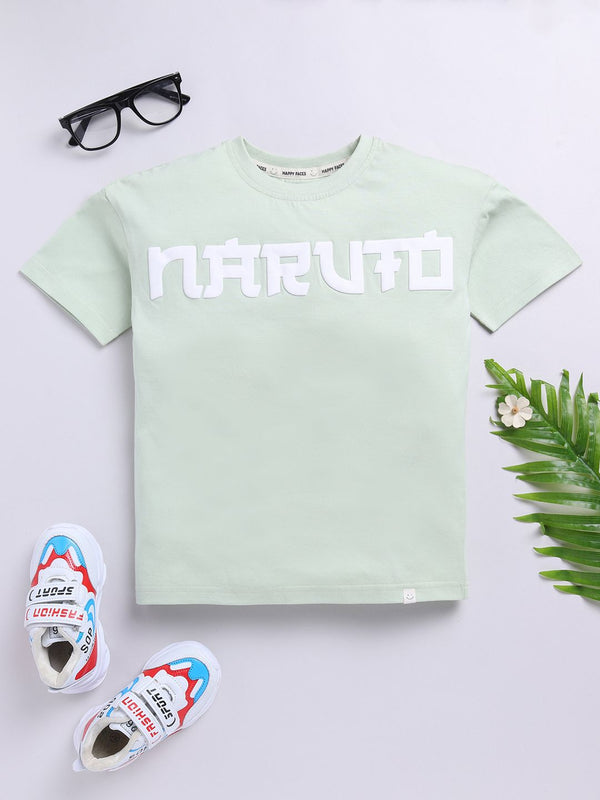 Happy Faces Boys Naruto Print Pure Cotton T-shirt