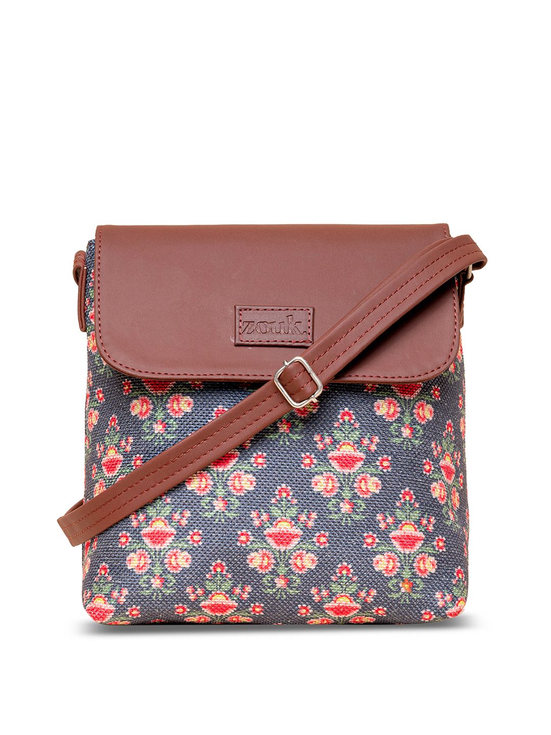 ZOUK Geometric Printed Structured Sling Bag