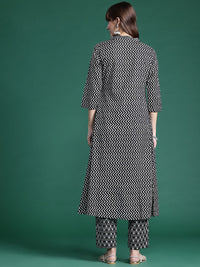 Indo Era Printed Panelled Pure Cotton Kurta with Trousers