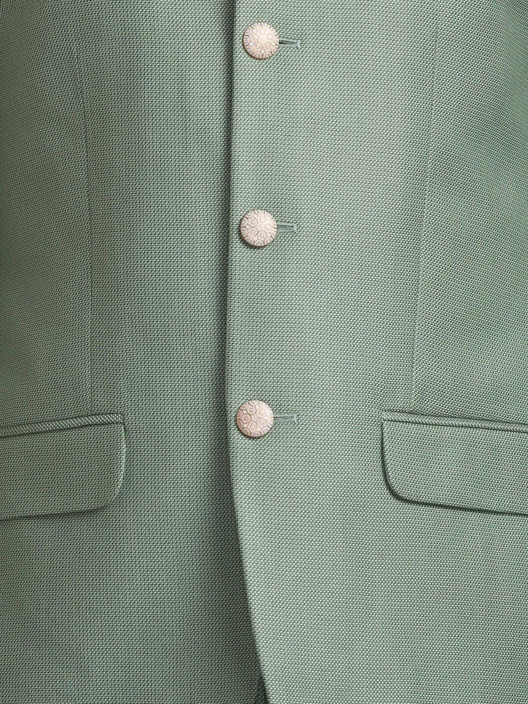 Raymond Men Woven-Designed Single-Breasted Bandhgala Blazer Two-Piece Suit