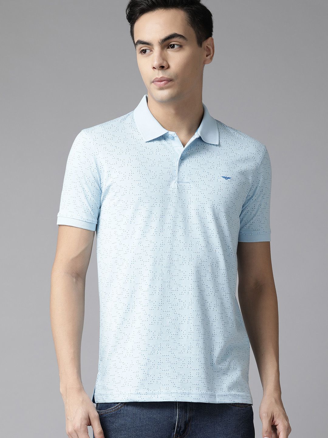 Park Avenue Men Printed Polo Collar Slim Fit T-shirt