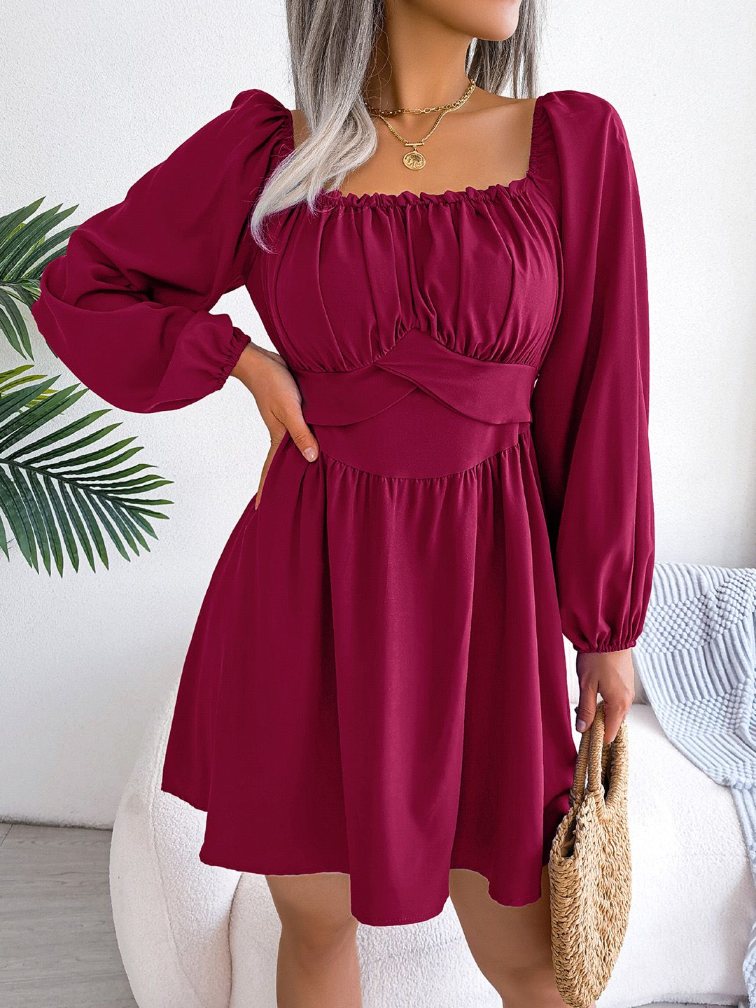 all about you Puff Sleeve Fit & Flare Dress