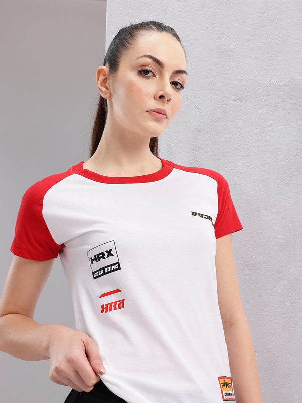 HRX by Hrithik Roshan Printed Raglan Sleeves T-shirt