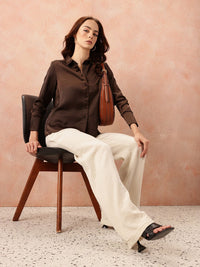 all about you Satin Finish Casual Shirt