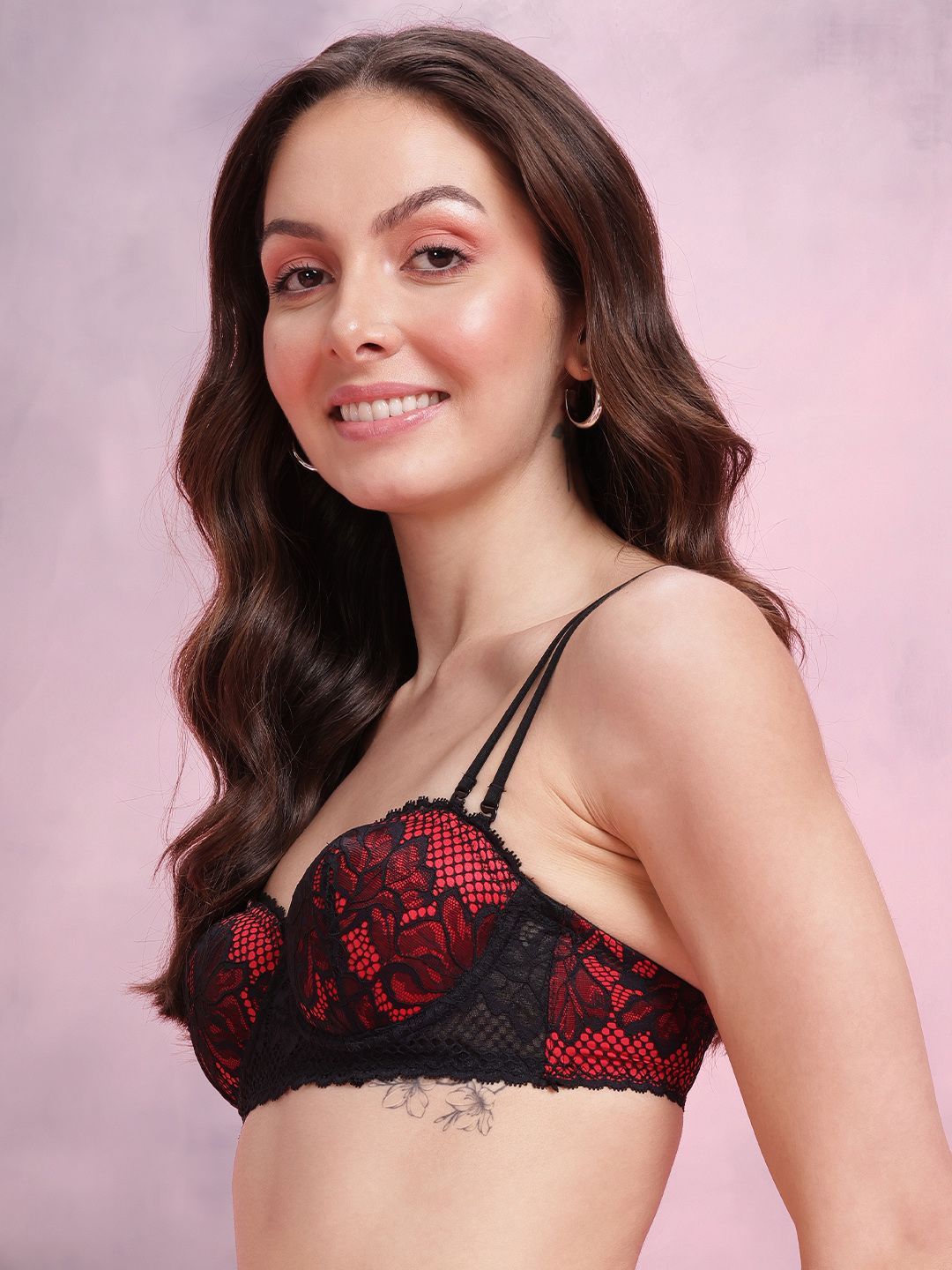 DressBerry Floral Laced Full Coverage Heavily Padded Bra DRM-DB-MK23A