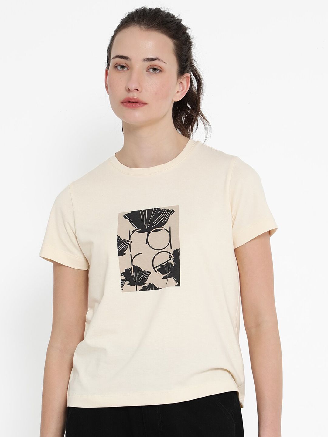 RAREISM Graphic Printed Round Neck Cotton T-shirt