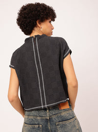 DressBerry Grunge Glam Upturn Stitch Seersucker Top