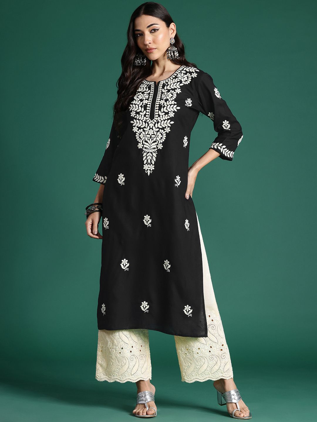 Indo Era Ethnic Motifs Embroidered Thread Work Kurta