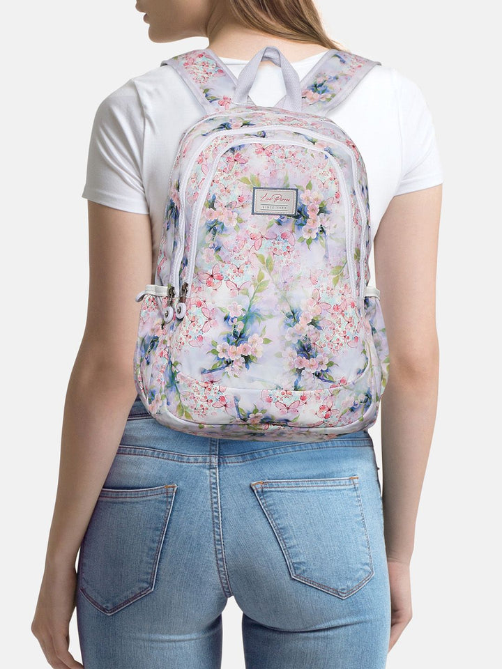 Lino Perros Women Purple & Pink Floral Print 13 Inch Laptop Backpack