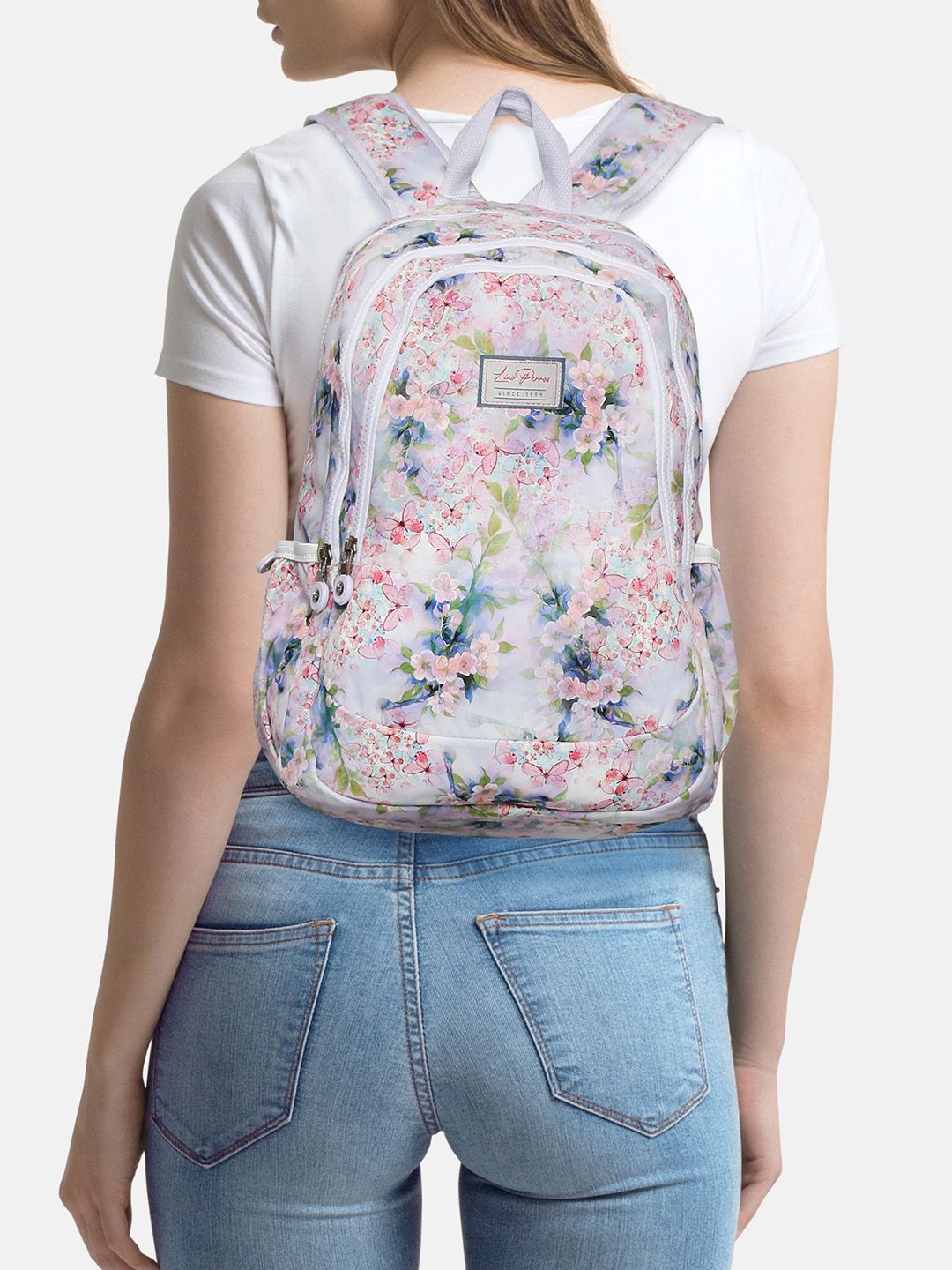 Lino Perros Women Purple & Pink Floral Print 13 Inch Laptop Backpack
