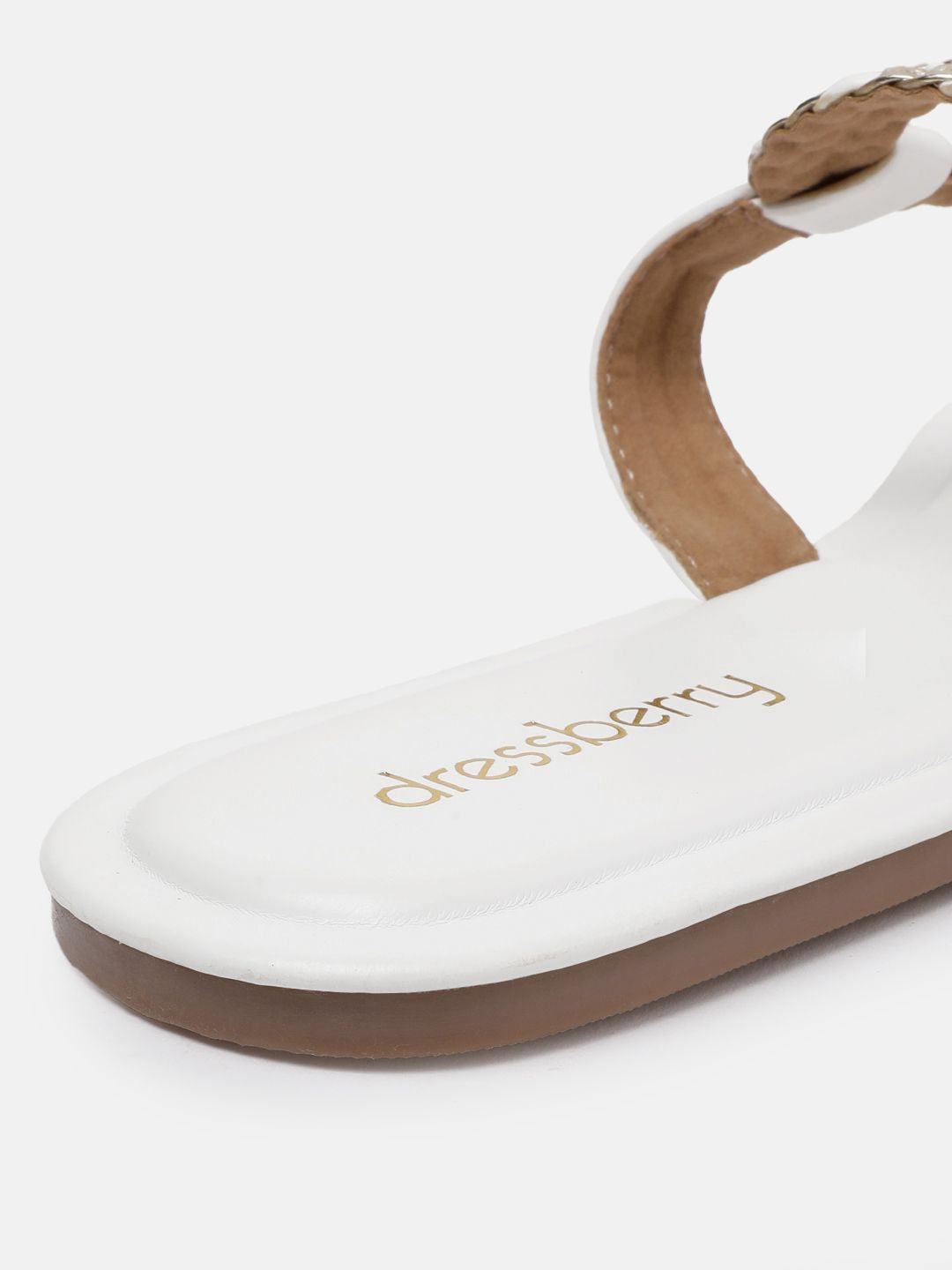 DressBerry Women Striped Open Toe Flats