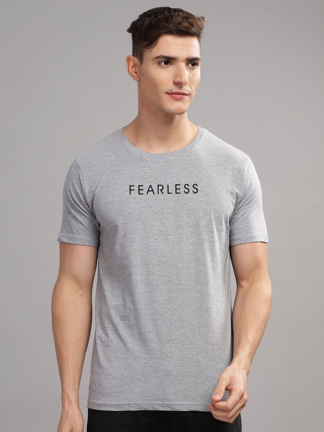 ADRO Men Typography Printed Raw Edge T-shirt