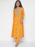 Global Desi Bandhani Printed Thread Work Anarkali Kurta