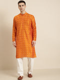 SOJANYA Band Collar Ethnic Motifs Woven Design Kurta