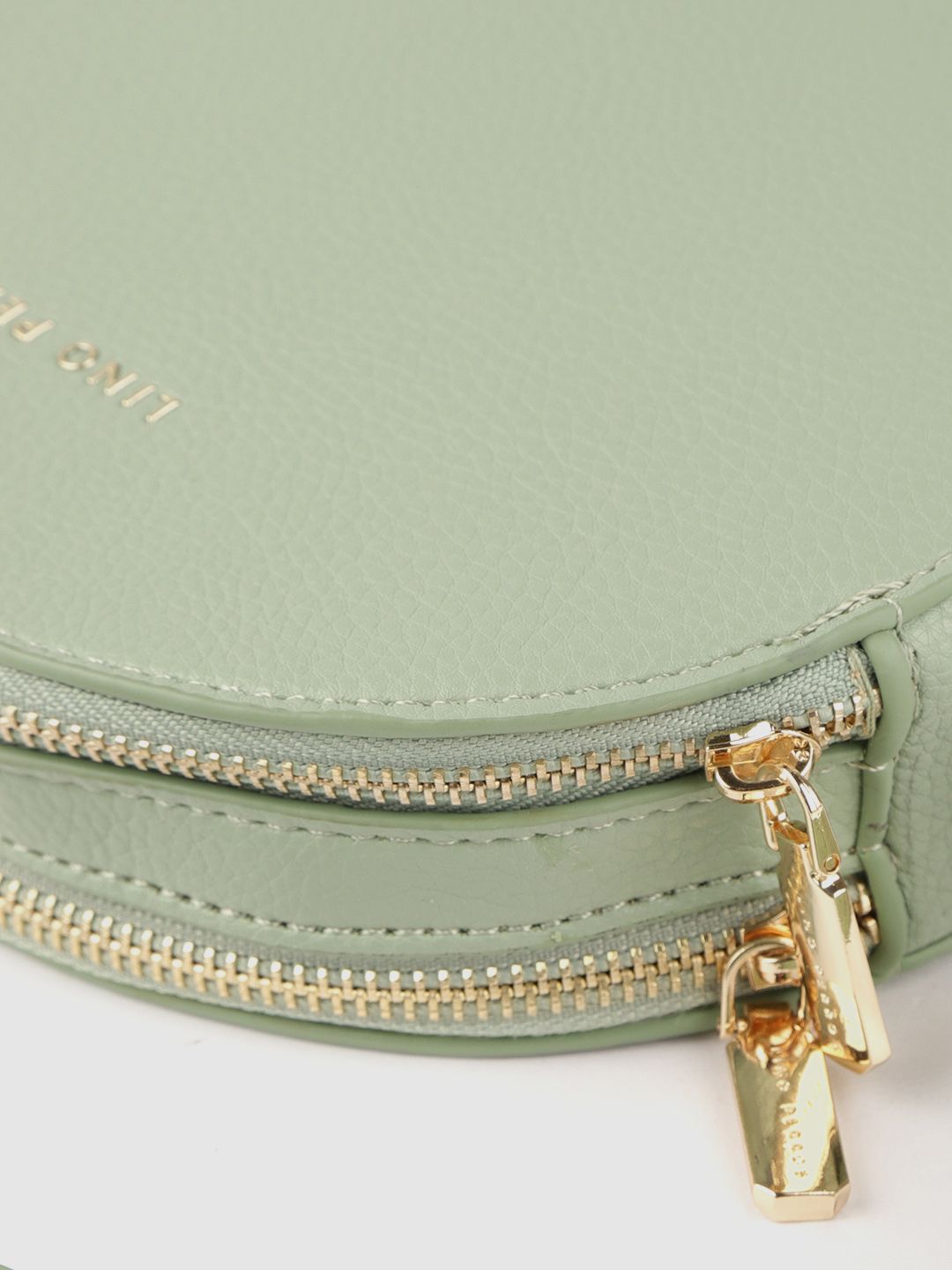 Lino Perros Green Solid Half Moon Sling Bag