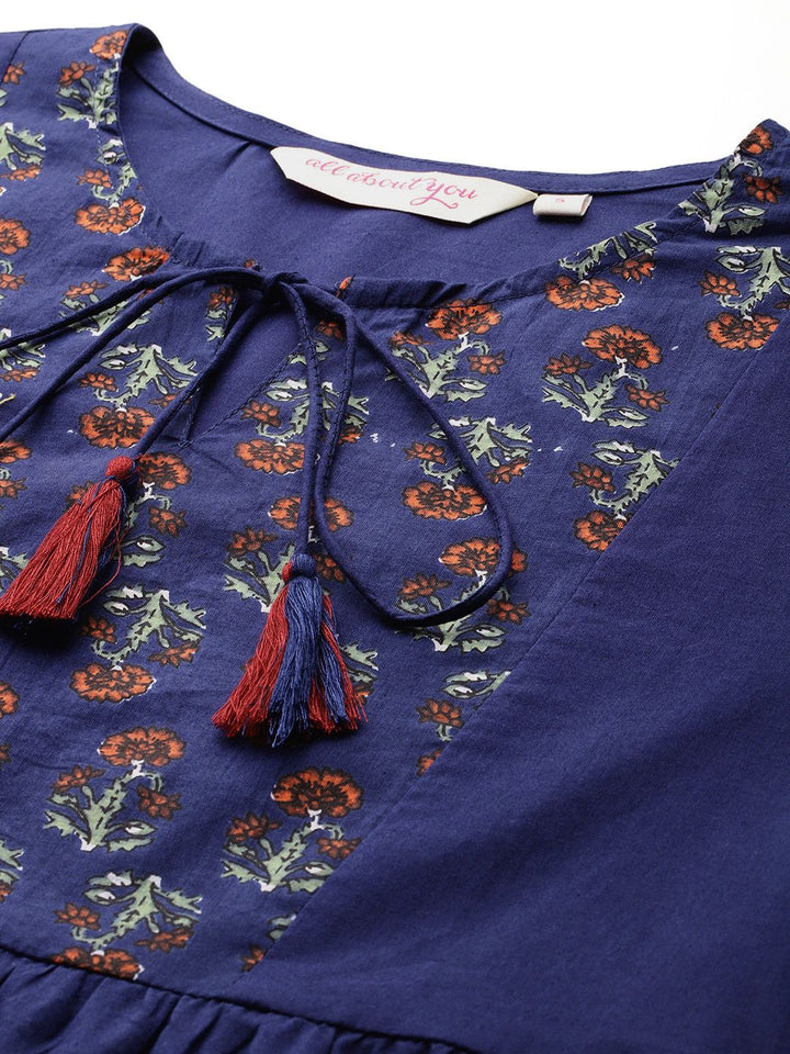 all about you Pure Cotton Printed  A-line Short Kurti