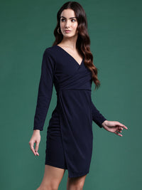 DressBerry Pleated Detail Wrap Dress