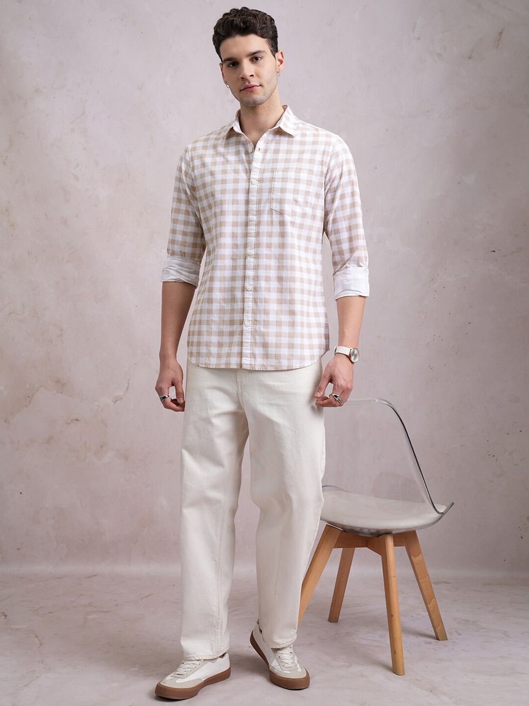 HIGHLANDER Checked Slim Fit Shirt