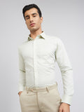 Raymond Men Green Pure Cotton Slim Fit Checked Formal Shirt