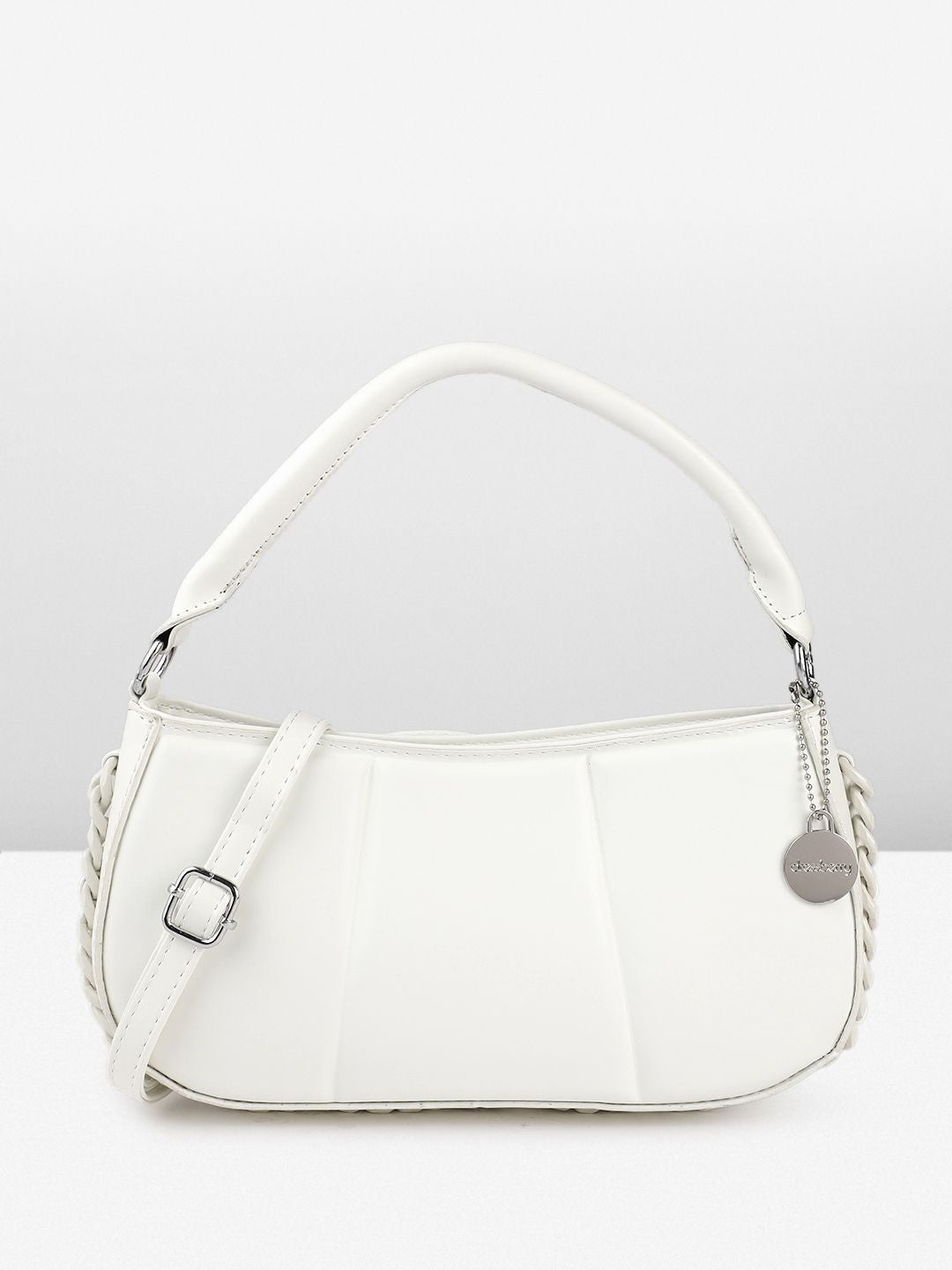 DressBerry Self Striped Structured Handheld Bag