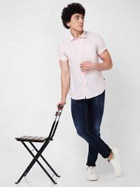 SPYKAR Spread Collar Linen Cotton Slim Fit Shirt