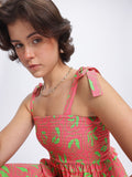 DressBerry Floral Fantasy Smocked A-Line Dress