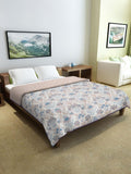 Cortina White & Blue Ethnic Motifs Microfiber AC Room Reversible Double Bed Dohar