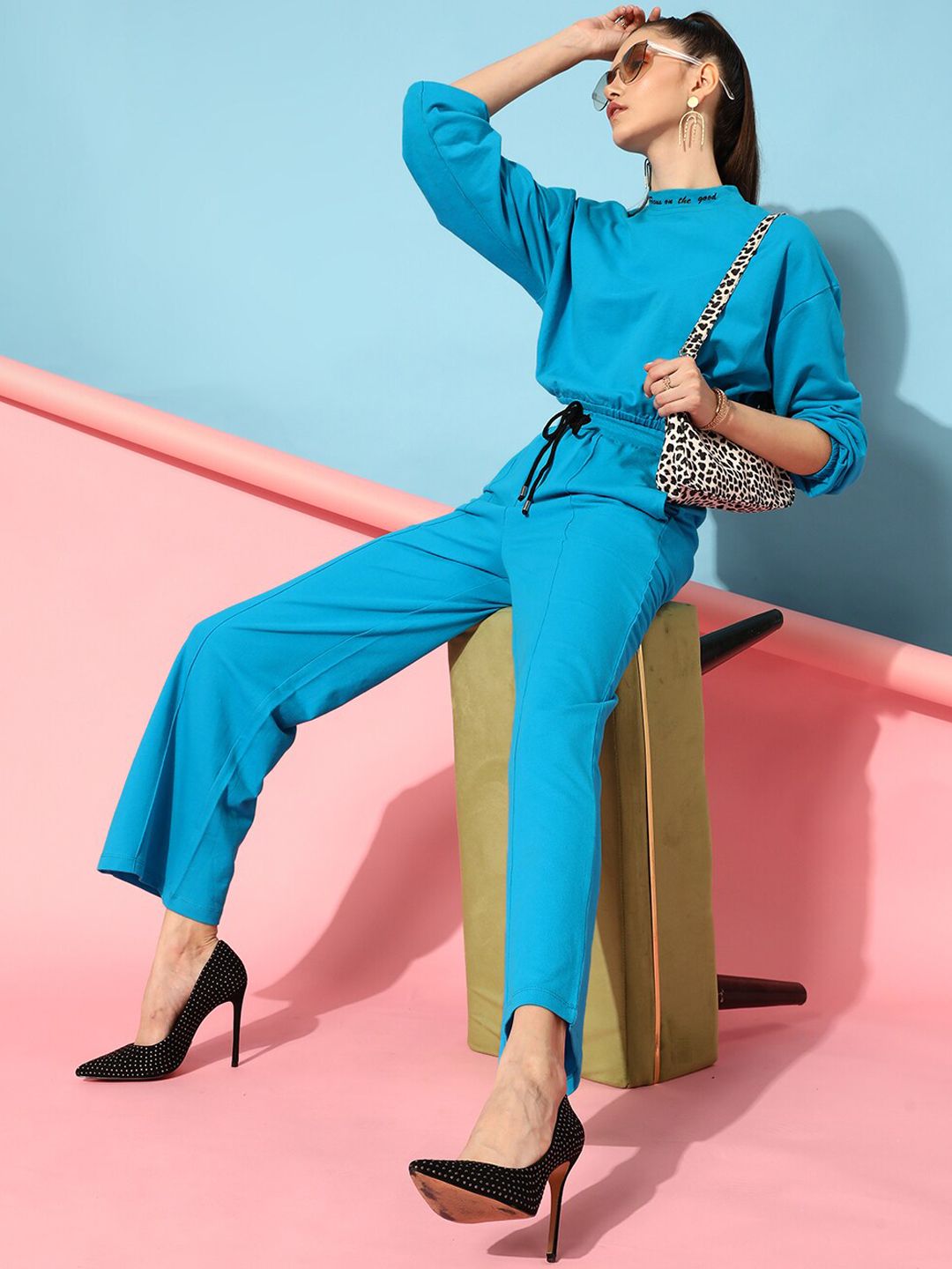 STREET 9 BASICS Women Turquoise Blue Solid Trousers