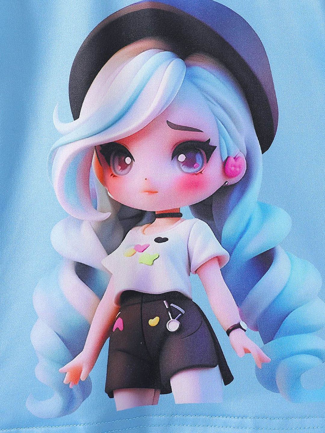 YK Girls Printed T-Shirt & Shorts Clothing Set