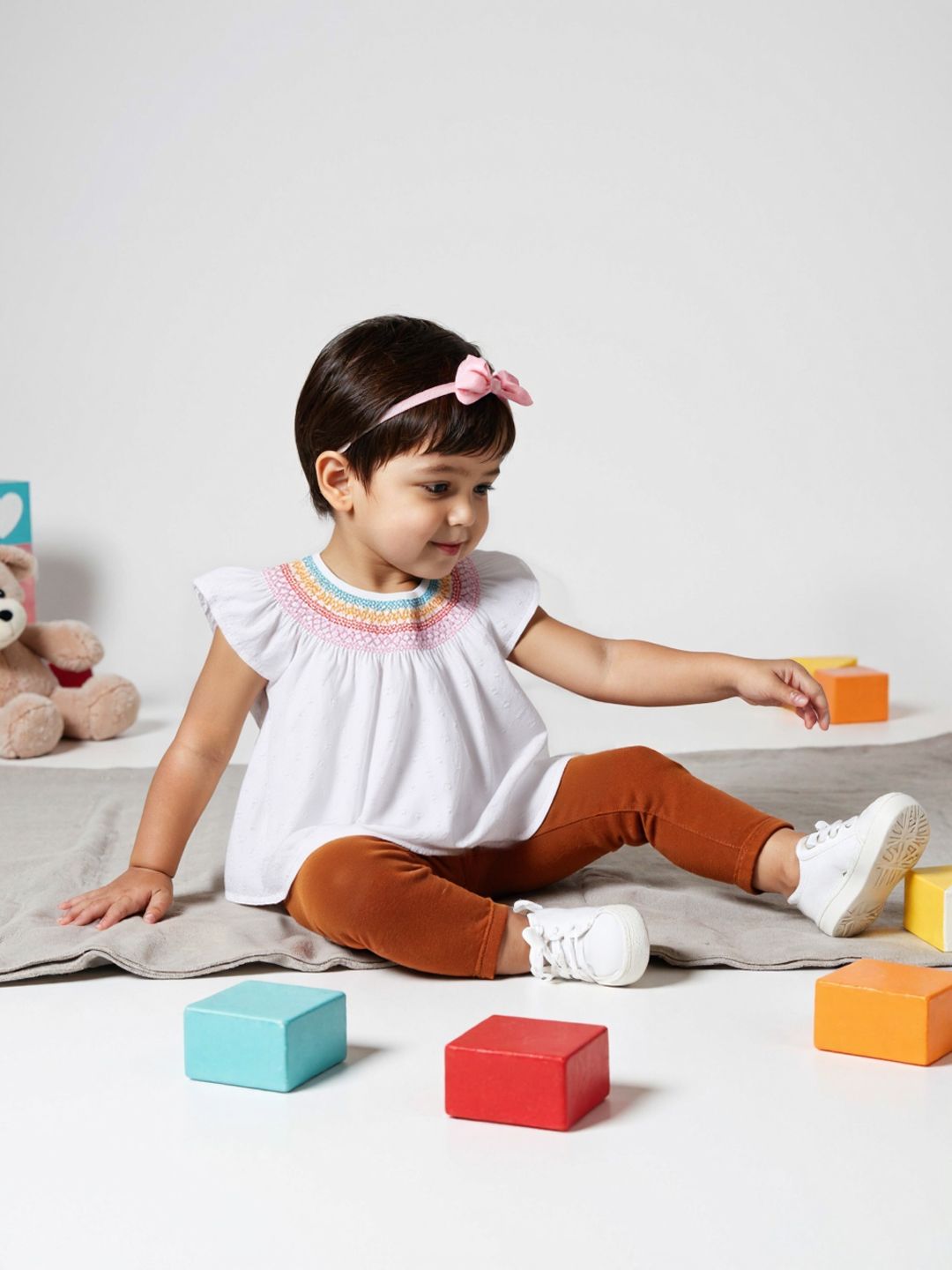 Nauti Nati Flutter Sleeve Cotton Blouson Top