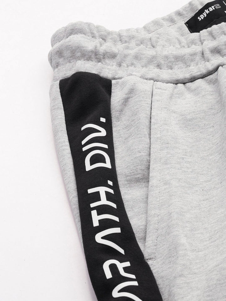 SPYKAR Men Solid Applique Slim Fit Track Pants With Side Stripes