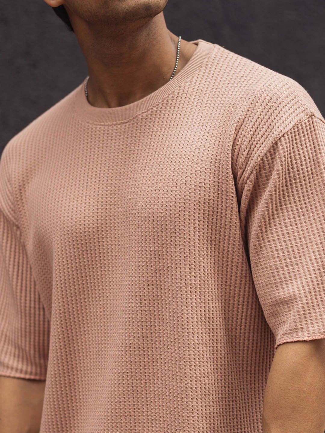 Powerlook Men Solid Oversized Round Neck T-shirt