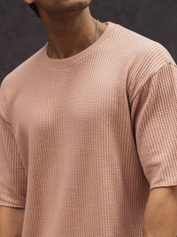 Powerlook Men Solid Oversized Round Neck T-shirt