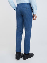 Park Avenue Men Blue Checked Slim Fit  Formal Trouser