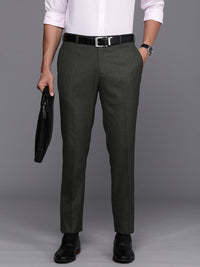 Raymond Men Textured Slim Fit Formal Trousers