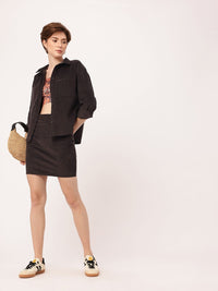 DressBerry Urban Chic Corduroy Shirt & Mini Skirt Co-Ords