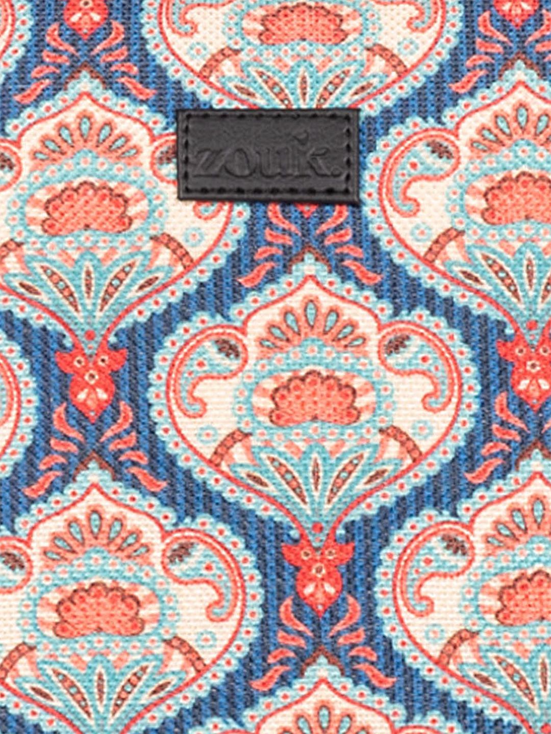 ZOUK Women Ethnic Printed Vegan Leather Backpack With Compression Straps-Up to 16 inch