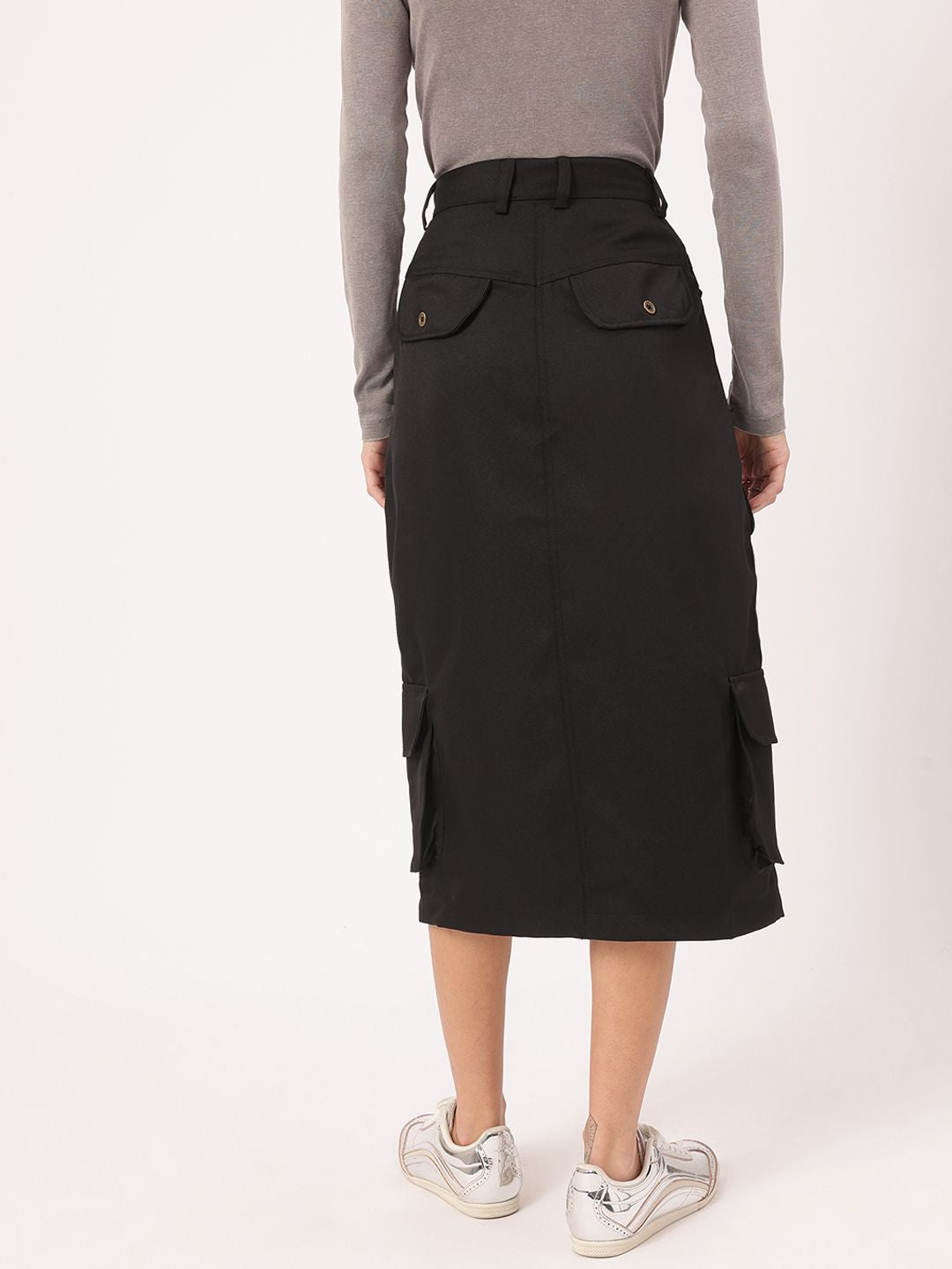 DressBerry Grunge Utility Straight Cargo Midi Skirt