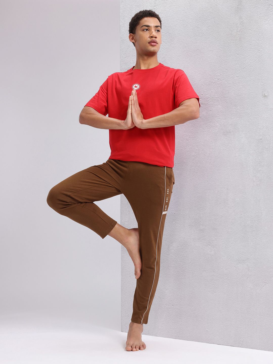 HRX by Hrithik Roshan Men Printed Pure Cotton Yoga T-shirt