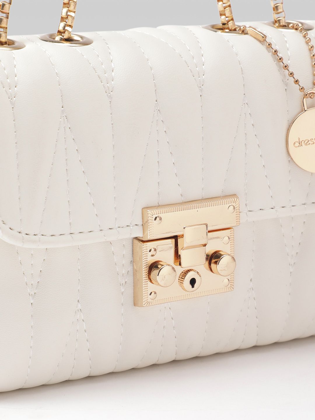 DressBerry Quilted Structured Shoulder Bag