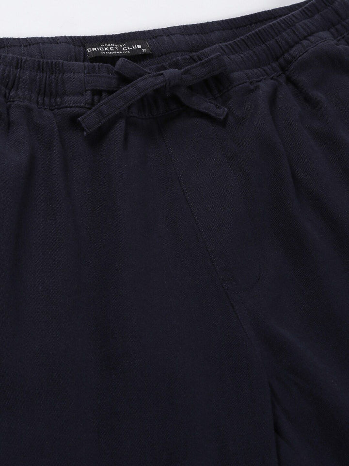 Thomas Scott Men Mid-Rise Smart Linen Cotton Joggers