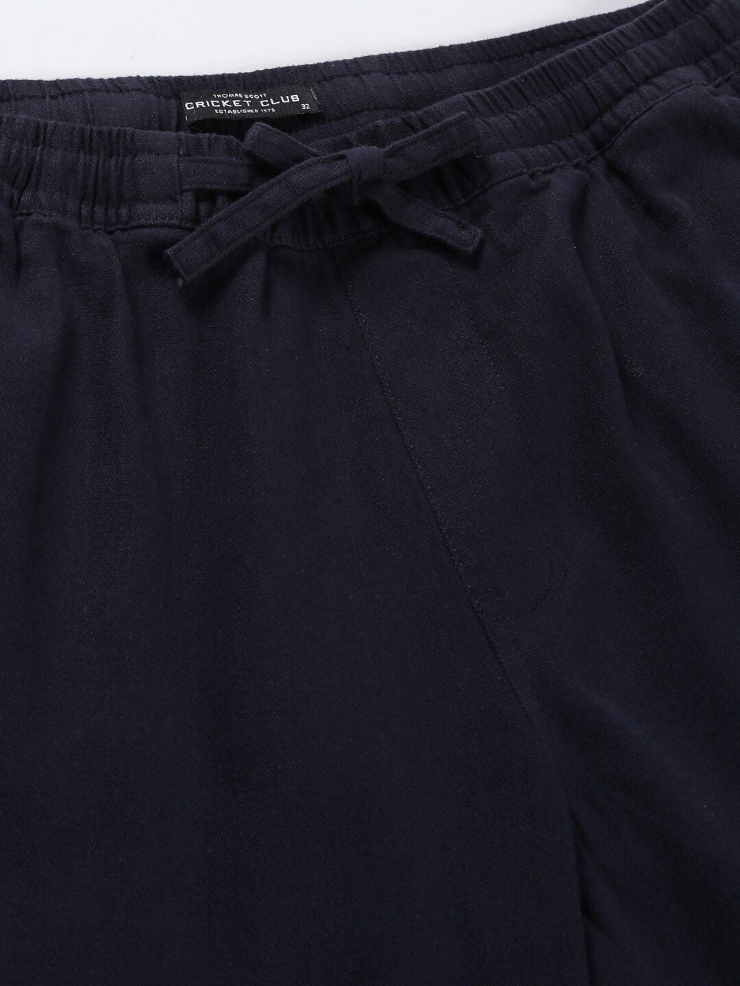 Thomas Scott Men Mid-Rise Smart Linen Cotton Joggers