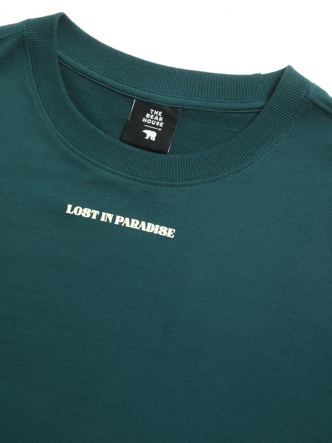 THE BEAR HOUSE Graphic Printed Round Neck Cotton Oversized T-shirt