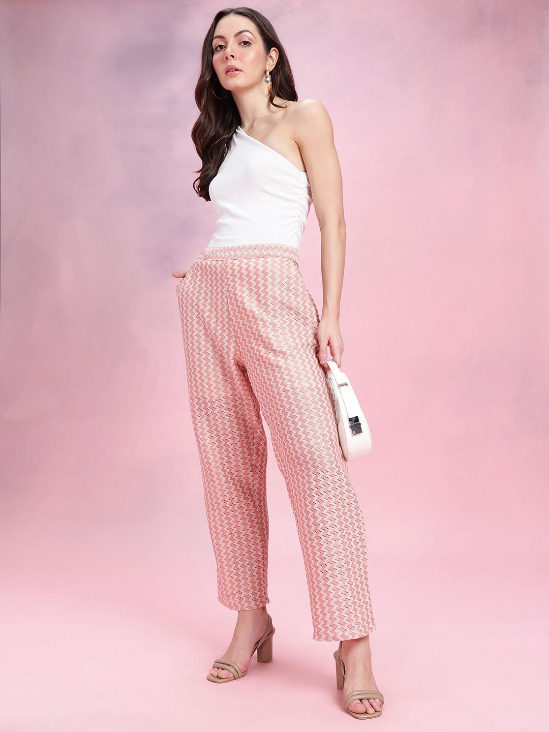 DressBerry Women Chevron Design Trousers