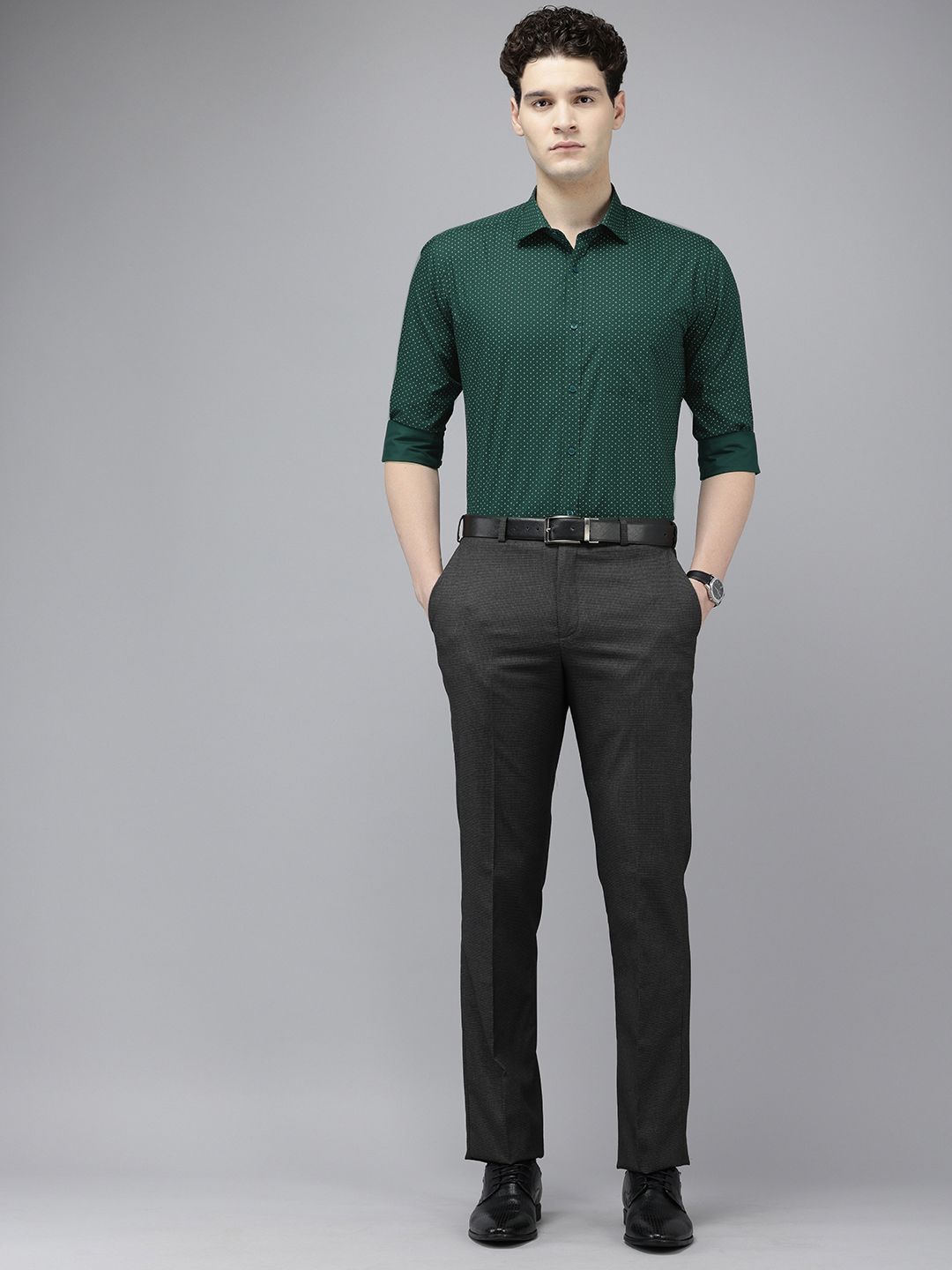 Baju Formal Bercetak Slim Fit Bercetak Park Avenue